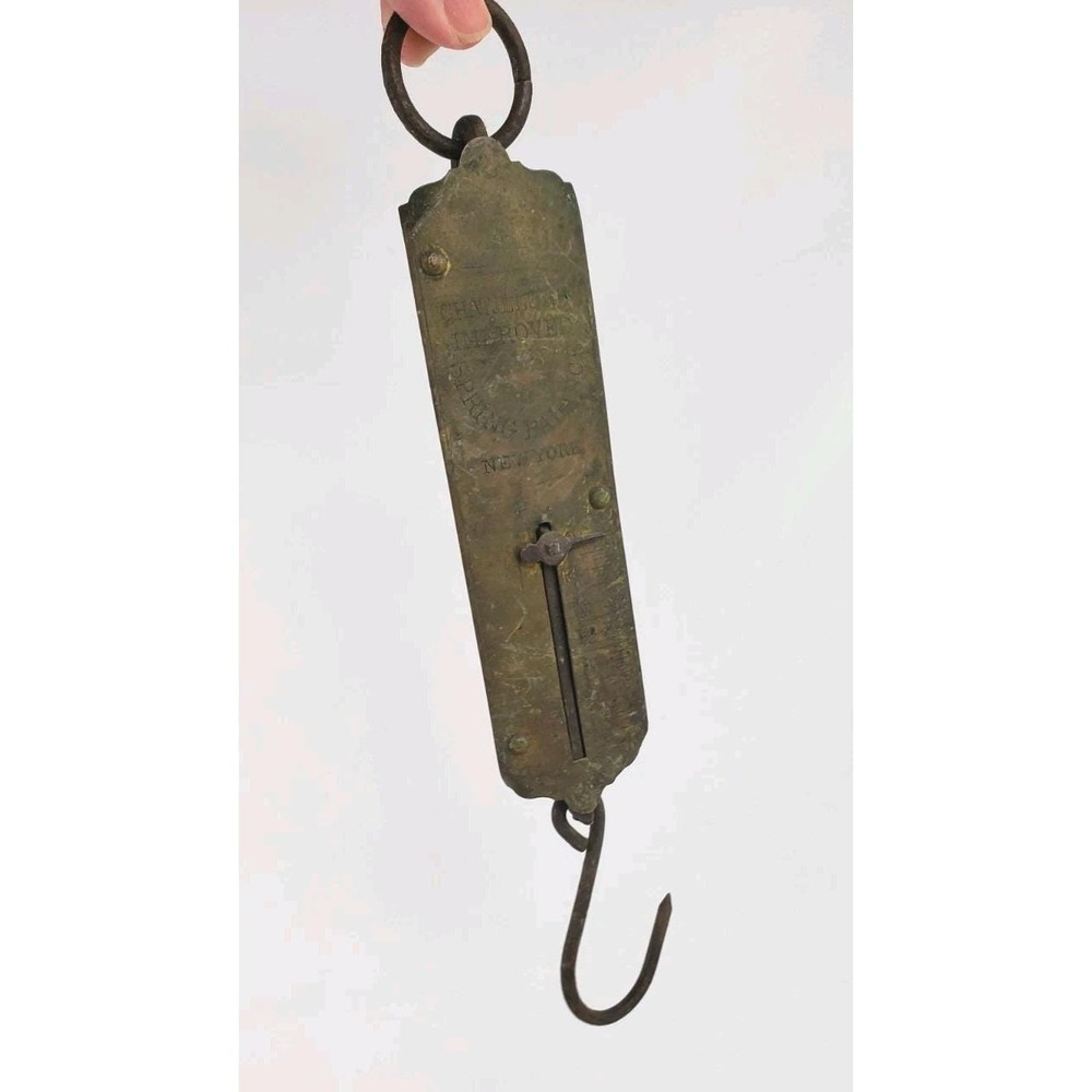 Antique Chatillons Improved Spring Balance NY PENNA Hanging Scales Pull Weight